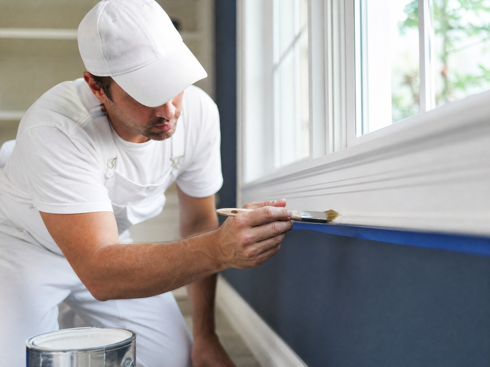 Professional painting team at work
